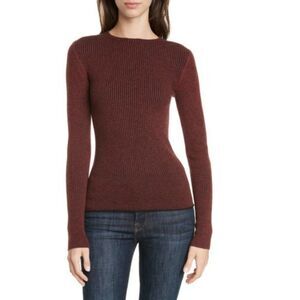 Lewit Wine Two Tone Rib Sweater size L